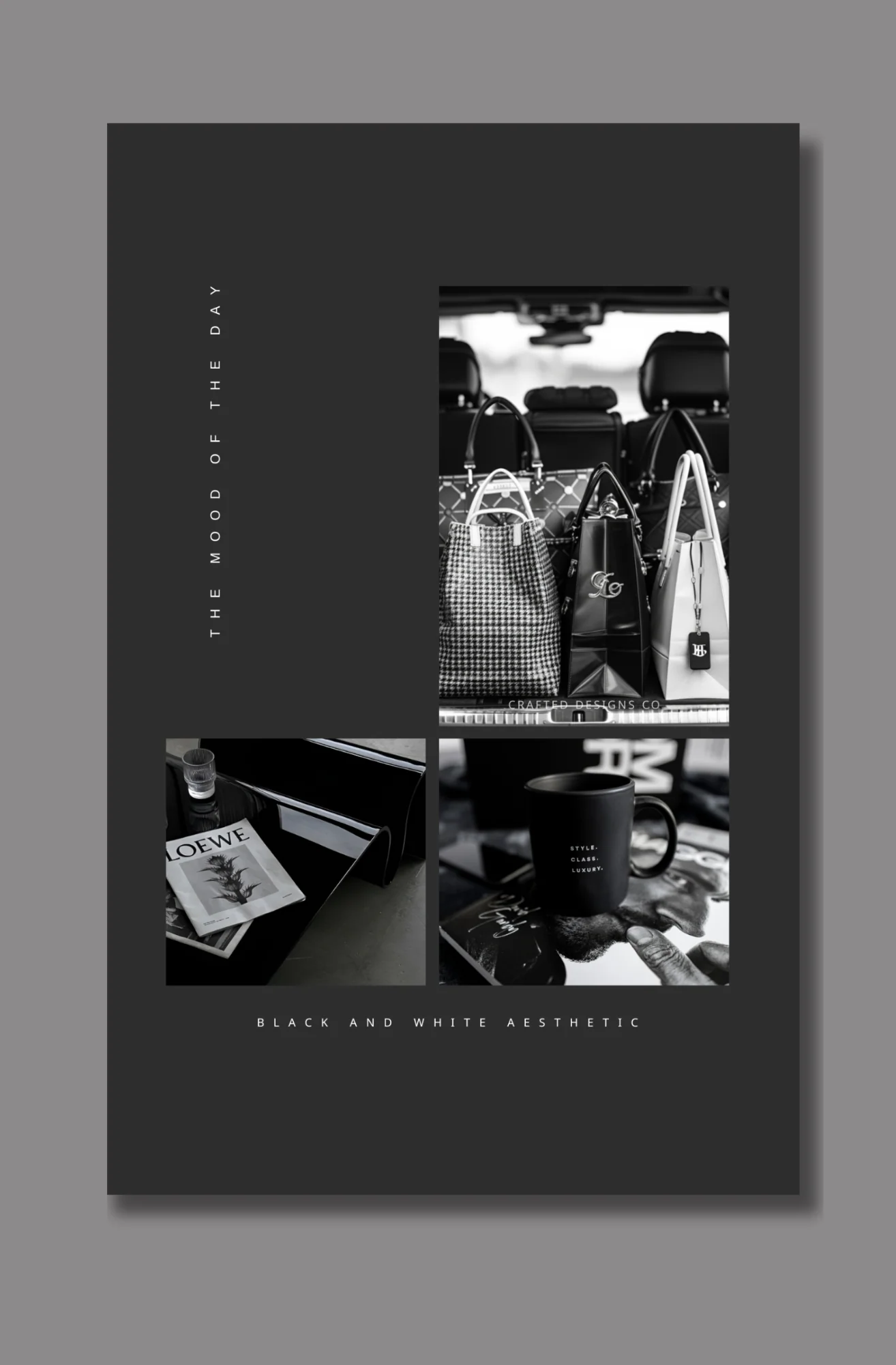 Black and White Mood Board Dashboard