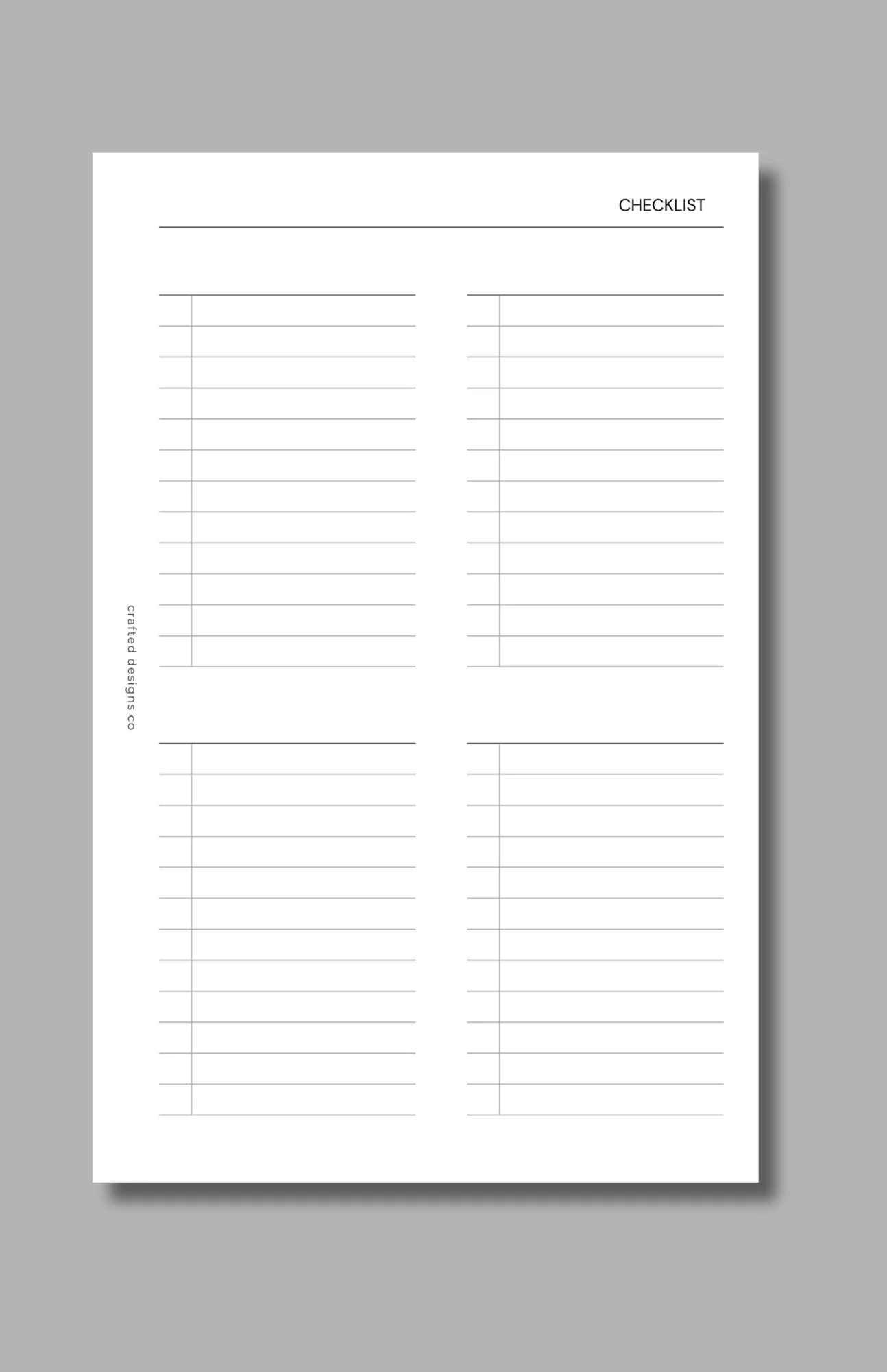 Checklist Insert
