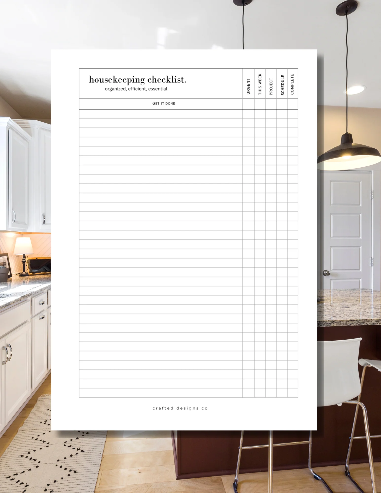 Housekeeping Checklist Inserts