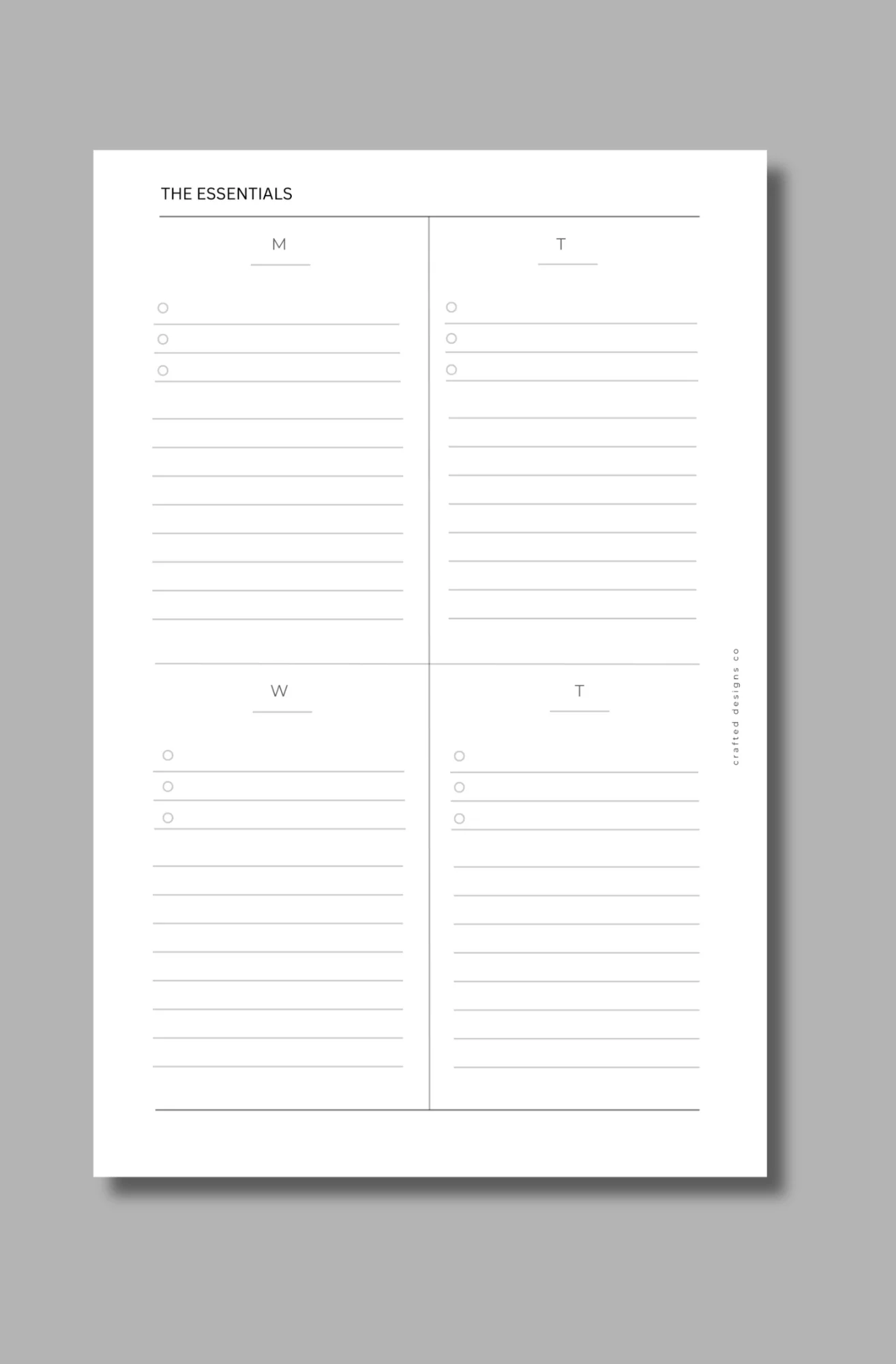 The Essentials: Priorities and Tasks Insert