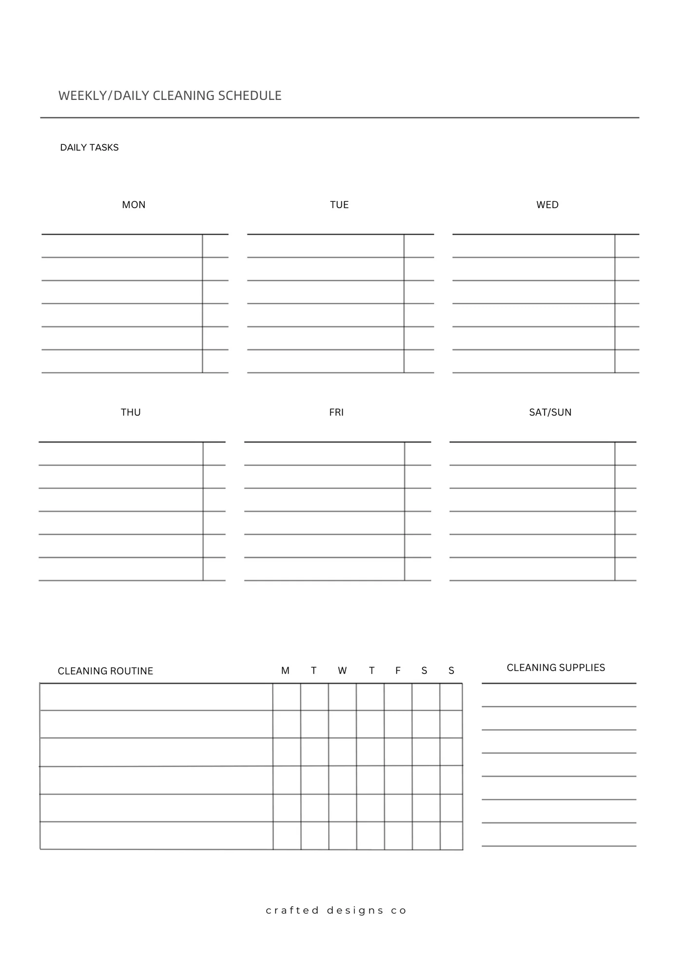 Weekly/Daily Cleaning Schedule Inserts - Image 2